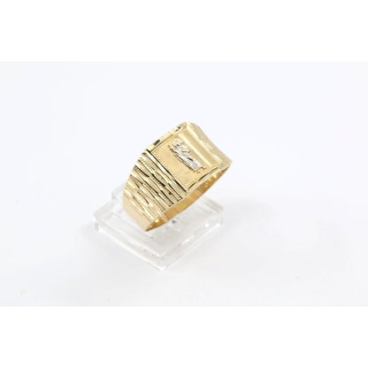 14K Yellow Gold Diamond Cut Saint Jude Ring