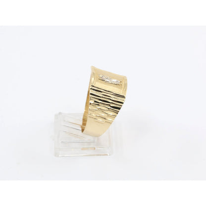 14K Yellow Gold Diamond Cut Saint Jude Ring