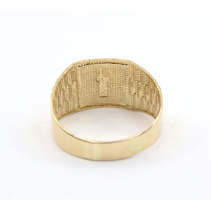 14K Yellow Gold Diamond Cut Saint Jude Ring