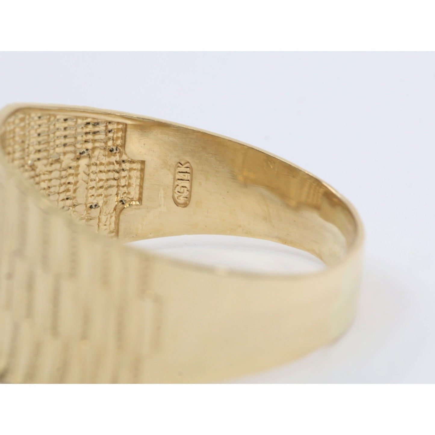 14K Yellow Gold Diamond Cut Saint Jude Ring