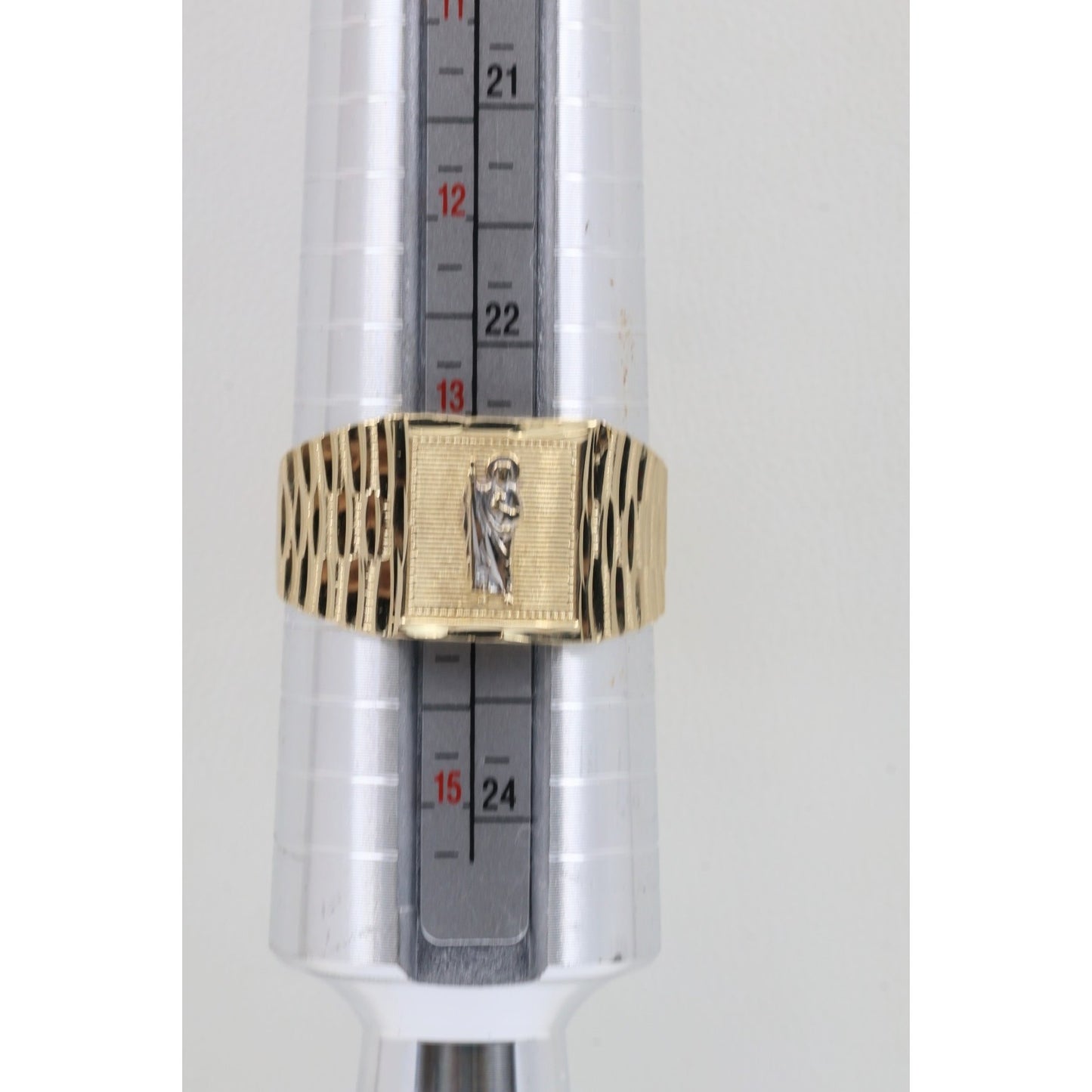 14K Yellow Gold Diamond Cut Saint Jude Ring