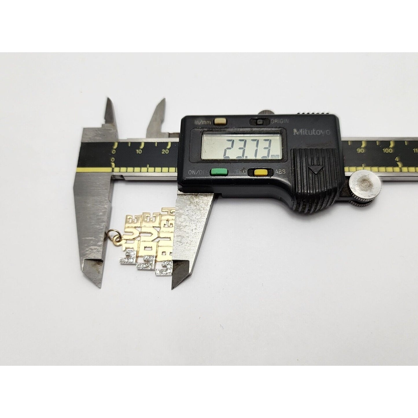 14K Two Tone Gold " LIVE LOVE LAUGH " Diamond Charm Pendant