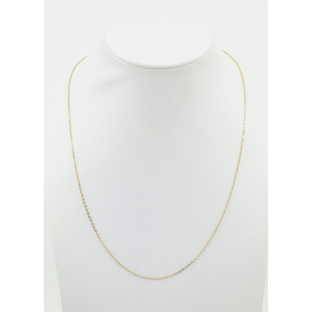 Thin 14K Yellow Gold Resizable Cable Link Chain Necklace
