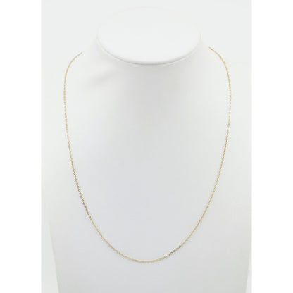 Thin 14K Yellow Gold Resizable Cable Link Chain Necklace