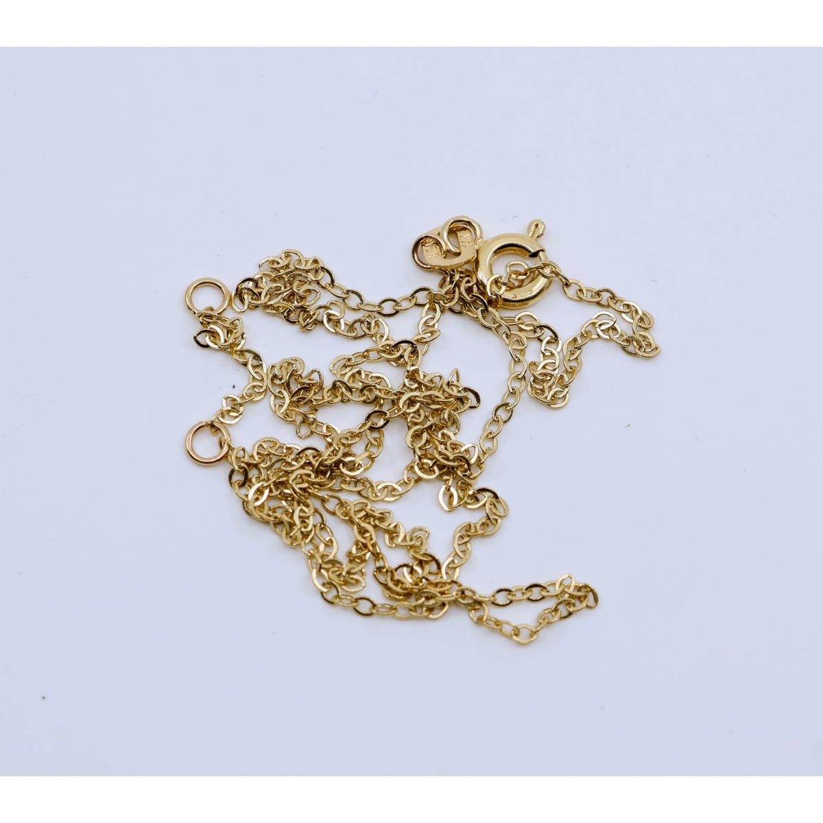 Thin 14K Yellow Gold Resizable Cable Link Chain Necklace