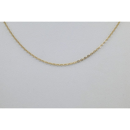 Thin 14K Yellow Gold Resizable Cable Link Chain Necklace