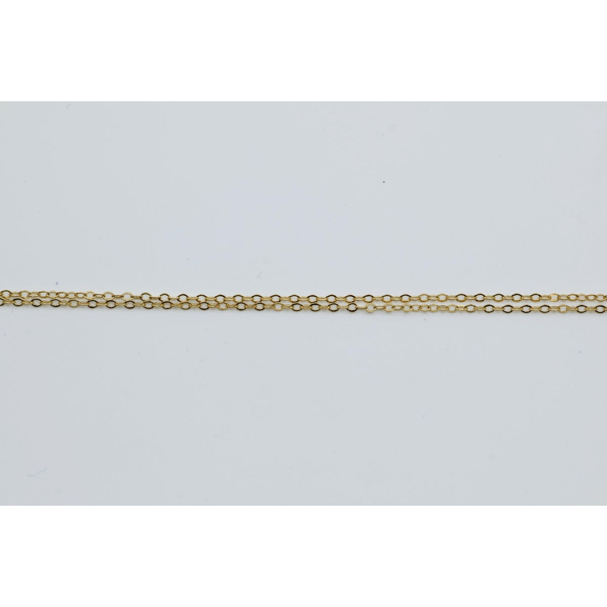 Thin 14K Yellow Gold Resizable Cable Link Chain Necklace