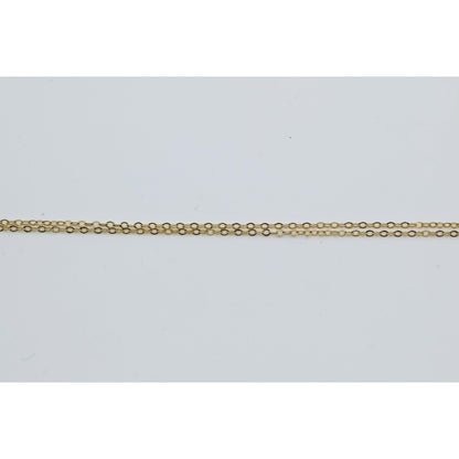 Thin 14K Yellow Gold Resizable Cable Link Chain Necklace