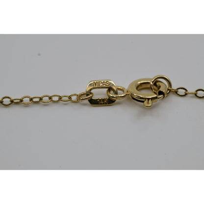 Thin 14K Yellow Gold Resizable Cable Link Chain Necklace