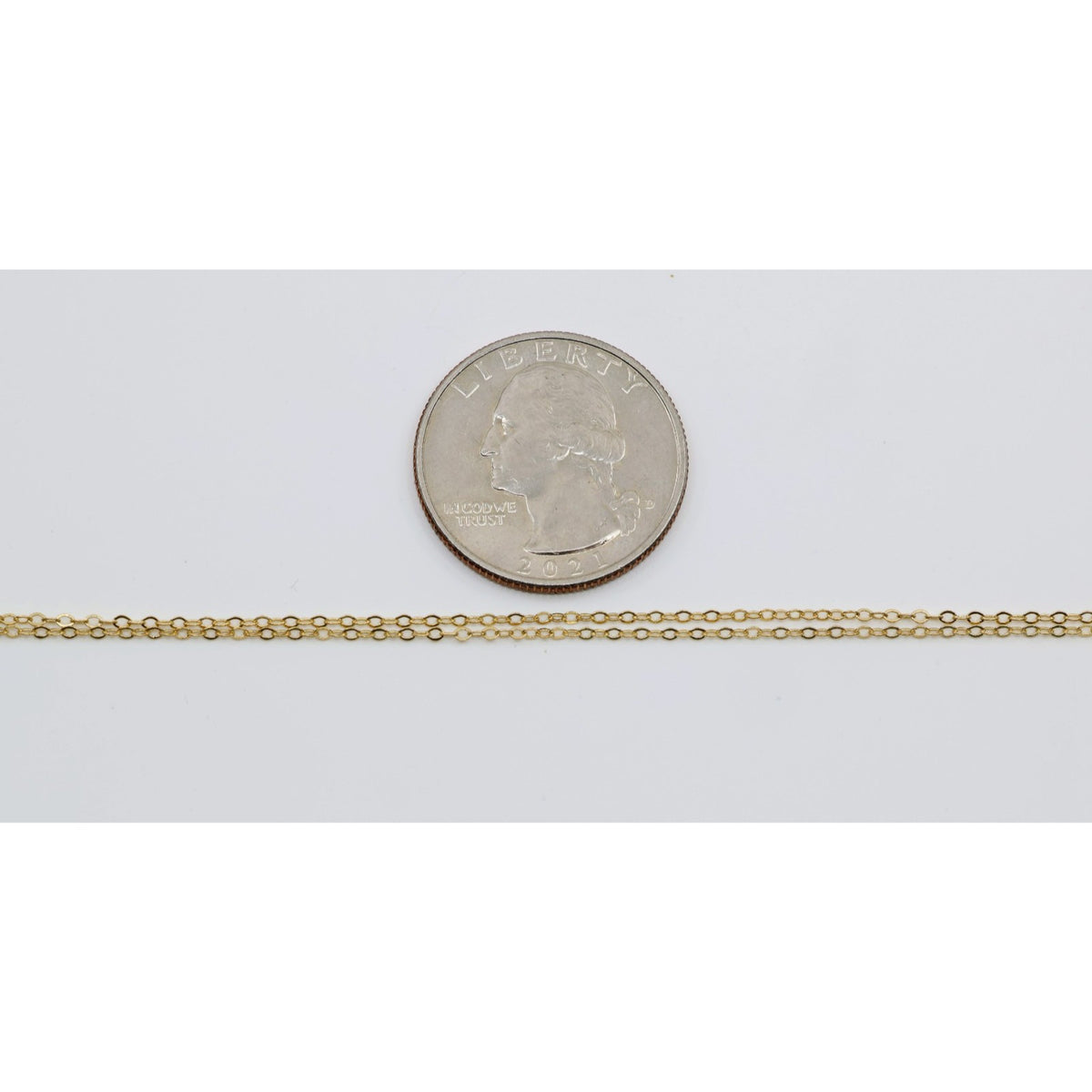 Thin 14K Yellow Gold Resizable Cable Link Chain Necklace