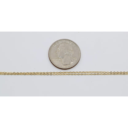 Thin 14K Yellow Gold Resizable Cable Link Chain Necklace