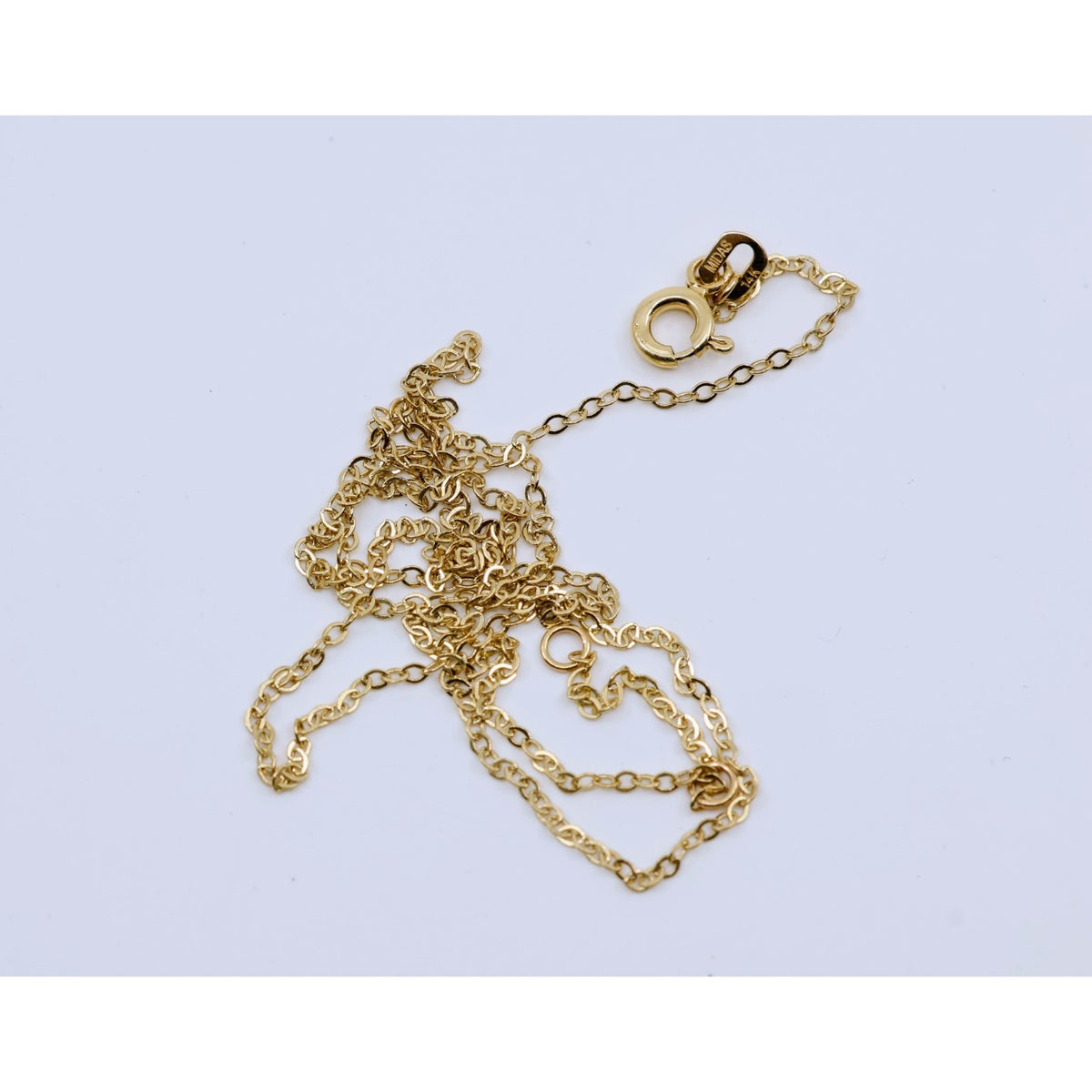 Thin 14K Yellow Gold Resizable Cable Link Chain Necklace