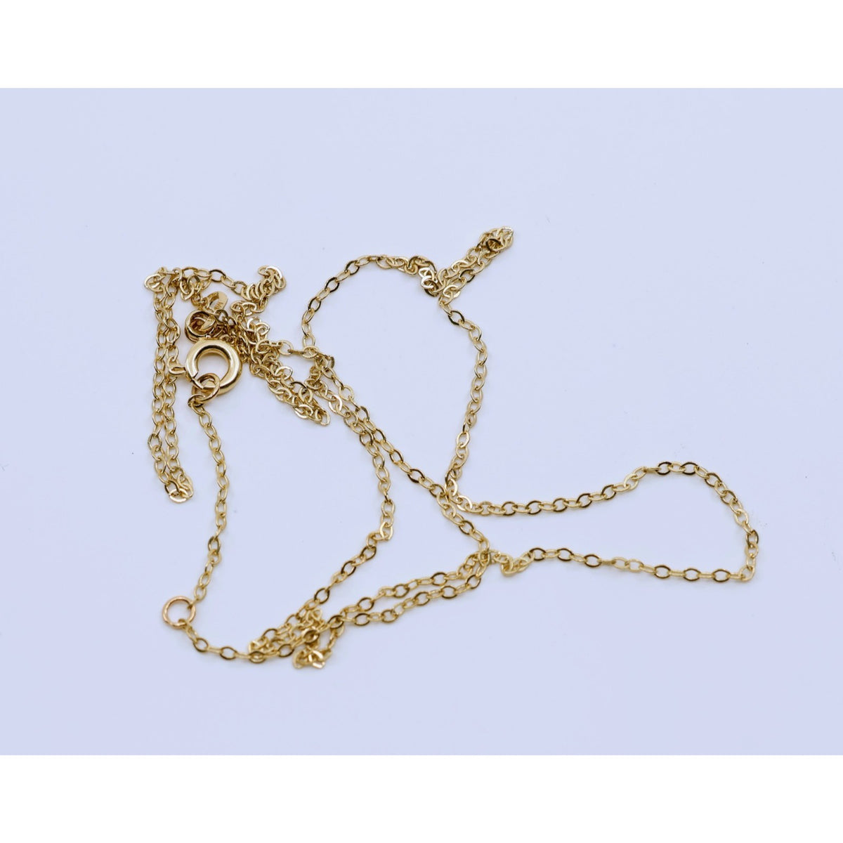 Thin 14K Yellow Gold Resizable Cable Link Chain Necklace