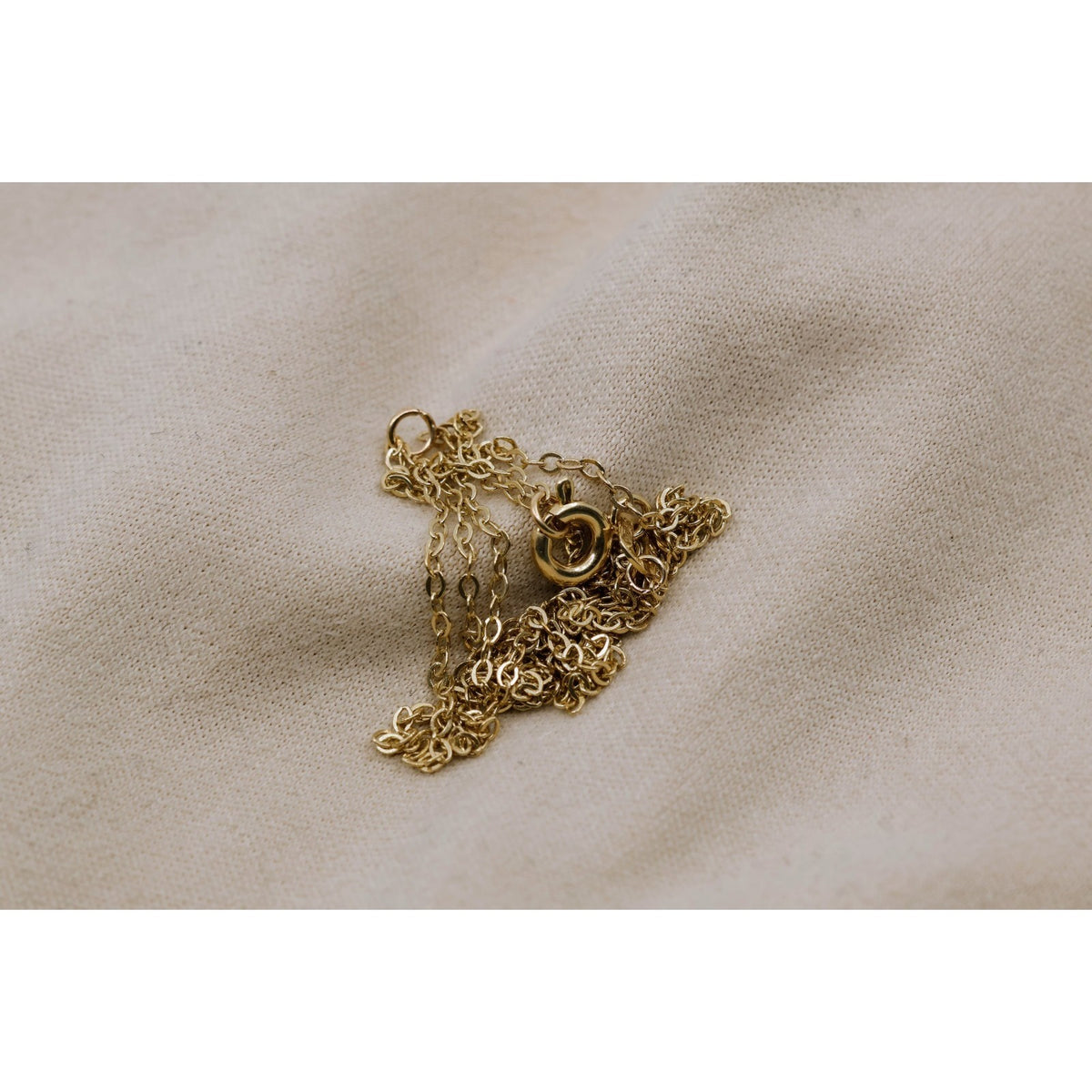 Thin 14K Yellow Gold Resizable Cable Link Chain Necklace