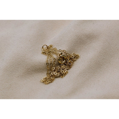 Thin 14K Yellow Gold Resizable Cable Link Chain Necklace