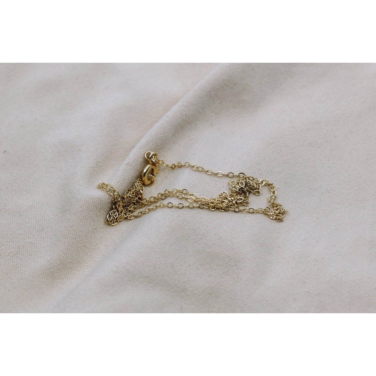 Thin 14K Yellow Gold Resizable Cable Link Chain Necklace