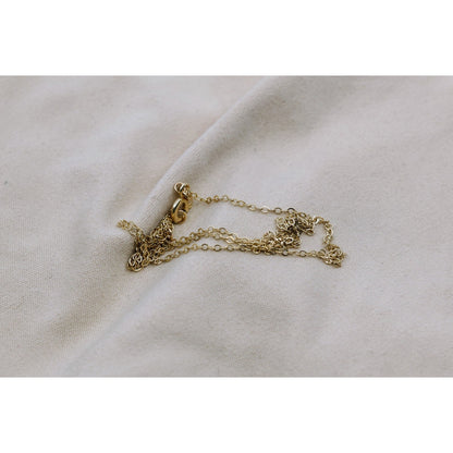 Thin 14K Yellow Gold Resizable Cable Link Chain Necklace