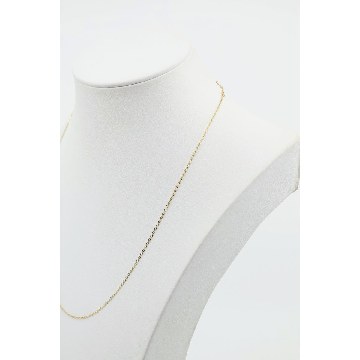 Thin 14K Yellow Gold Resizable Cable Link Chain Necklace