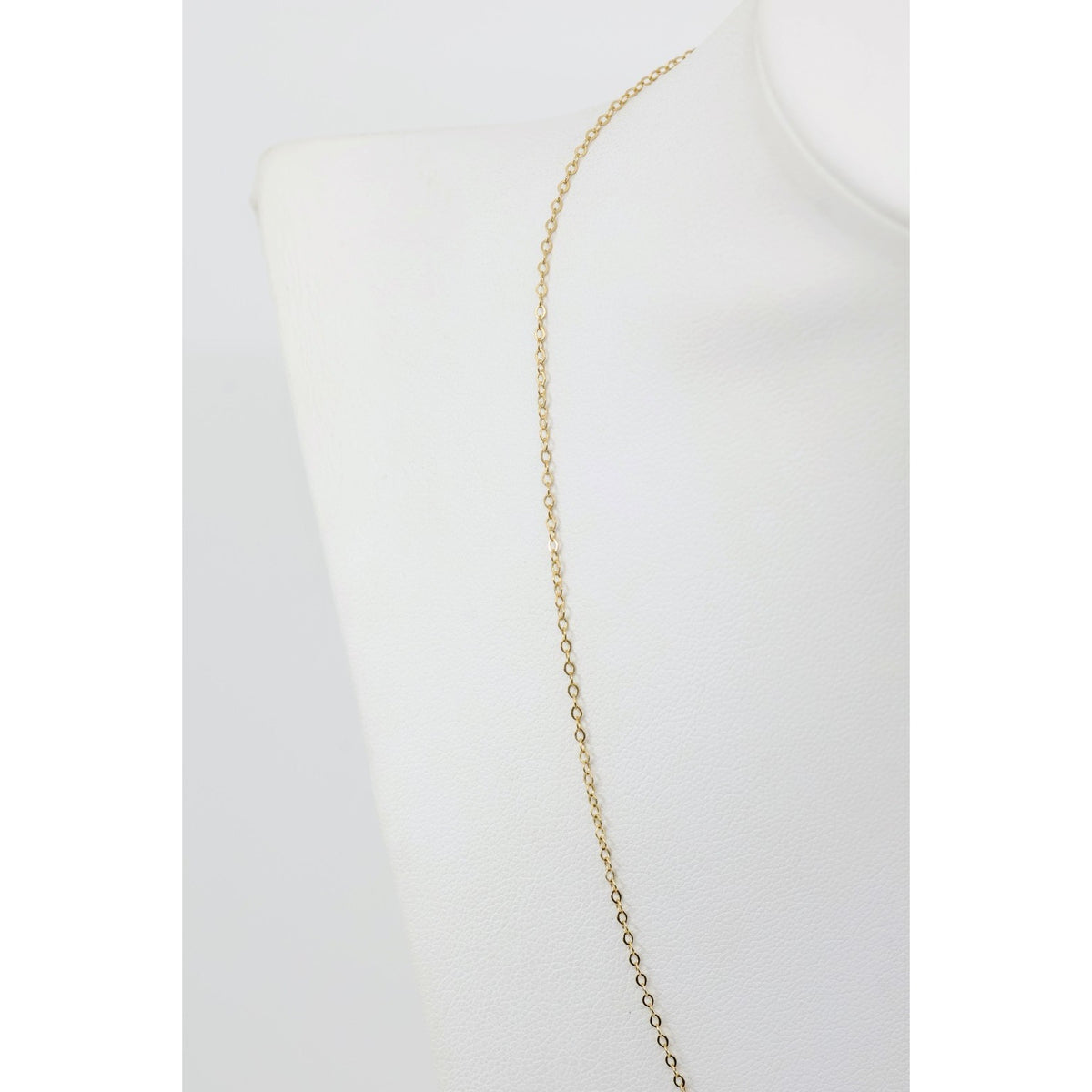 Thin 14K Yellow Gold Resizable Cable Link Chain Necklace