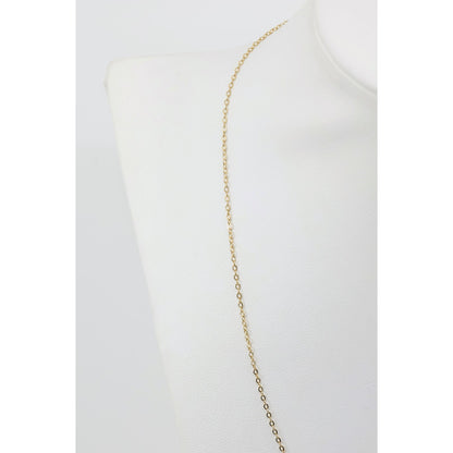 Thin 14K Yellow Gold Resizable Cable Link Chain Necklace