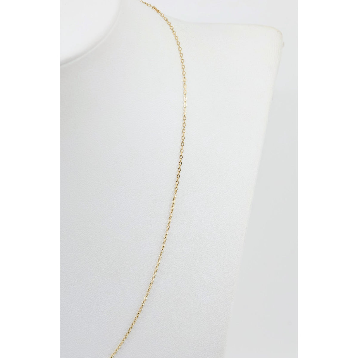 Thin 14K Yellow Gold Resizable Cable Link Chain Necklace
