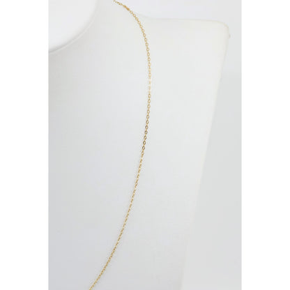 Thin 14K Yellow Gold Resizable Cable Link Chain Necklace