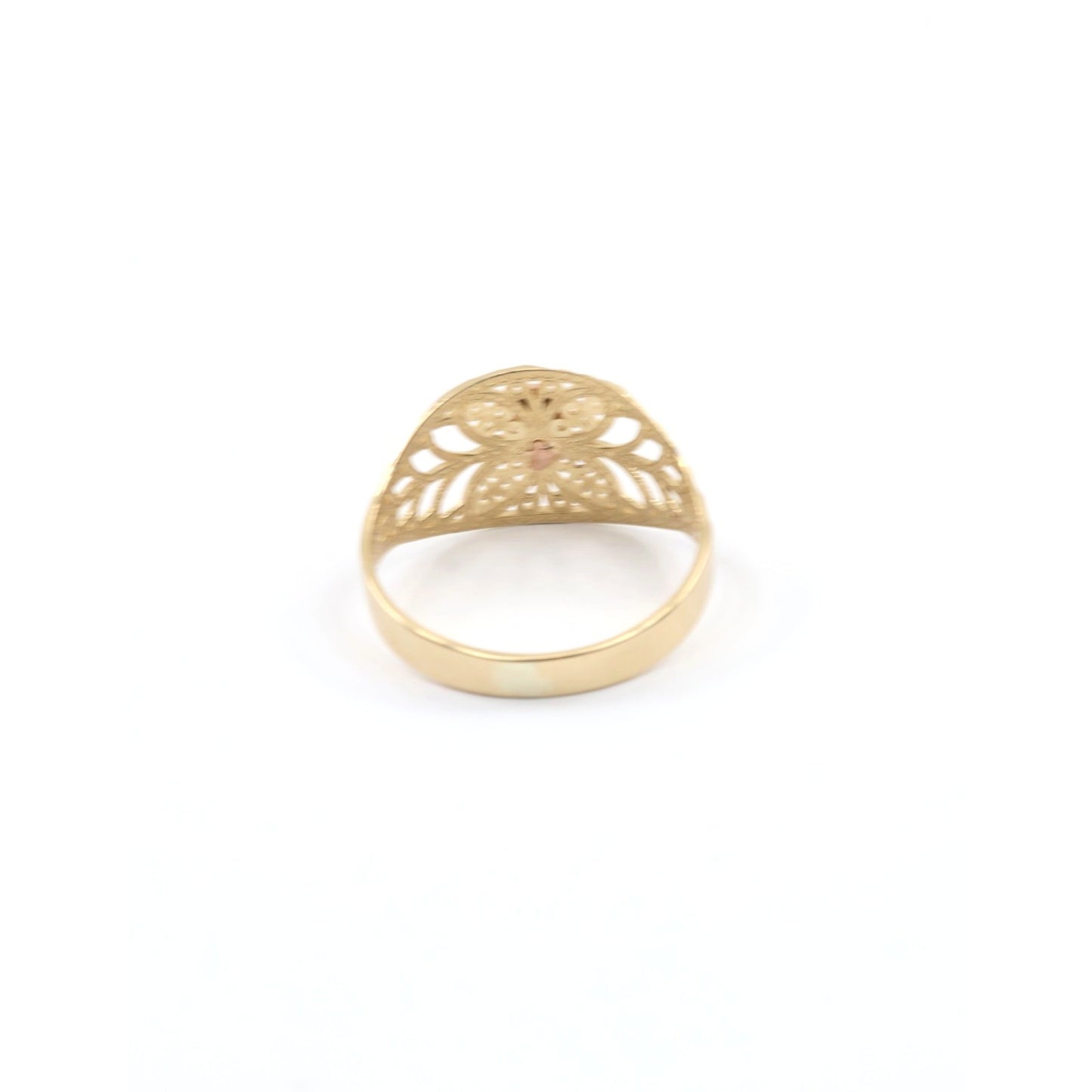 14K Two Tone Gold Virgin Saint Mary Filigree Ring