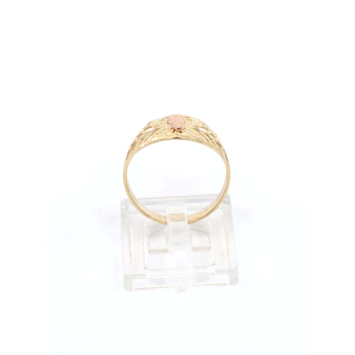 14K Two Tone Gold Virgin Saint Mary Filigree Ring