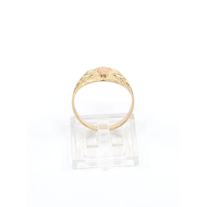14K Two Tone Gold Virgin Saint Mary Filigree Ring