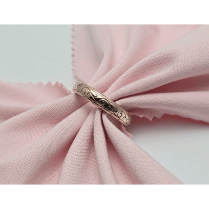 14K Rose Gold Textured Wedding Ring Band