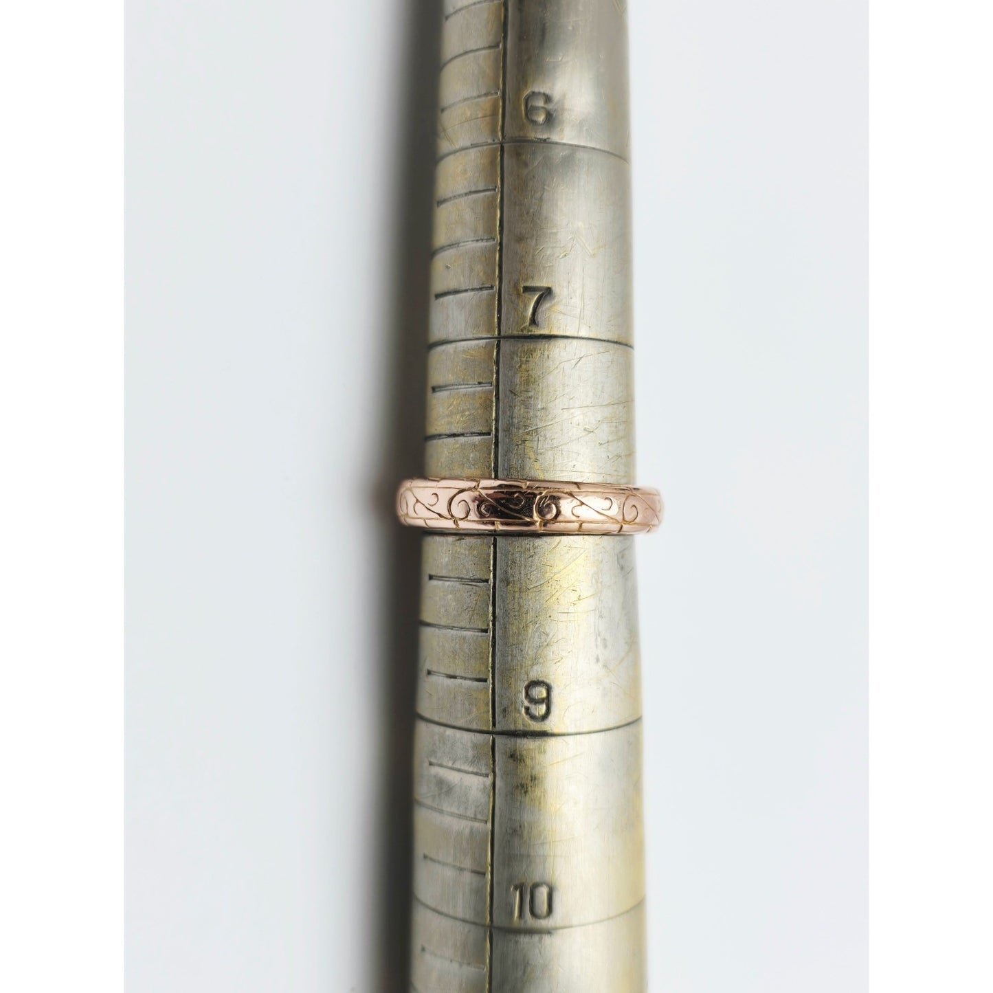 14K Rose Gold Textured Wedding Ring Band