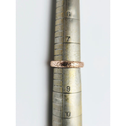 14K Rose Gold Textured Wedding Ring Band