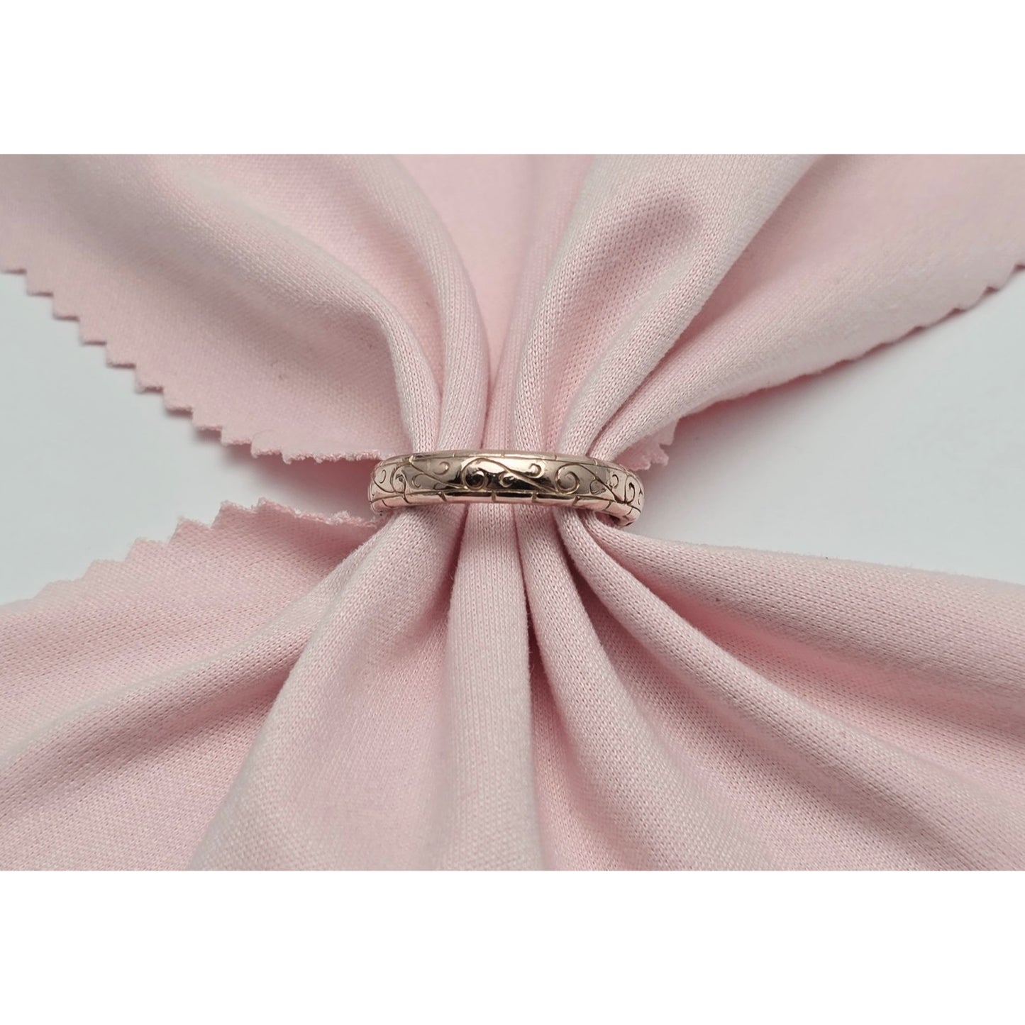 14K Rose Gold Textured Wedding Ring Band