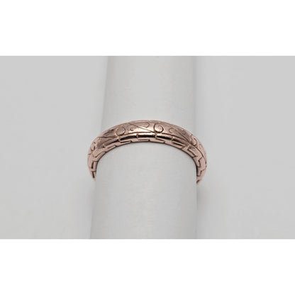 14K Rose Gold Textured Wedding Ring Band