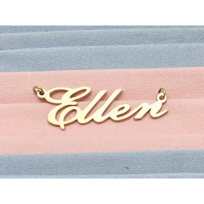 14K Yellow Gold Name Initial " Ellen " Charm Pendant