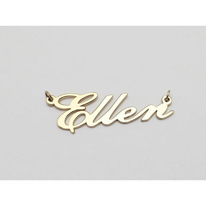 14K Yellow Gold Name Initial " Ellen " Charm Pendant