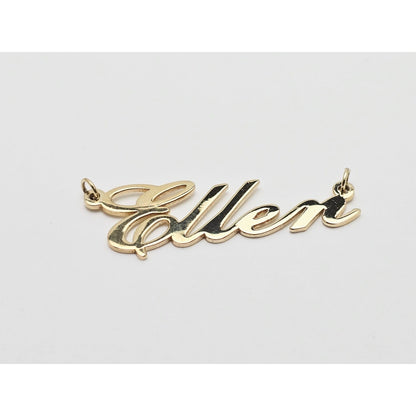 14K Yellow Gold Name Initial " Ellen " Charm Pendant