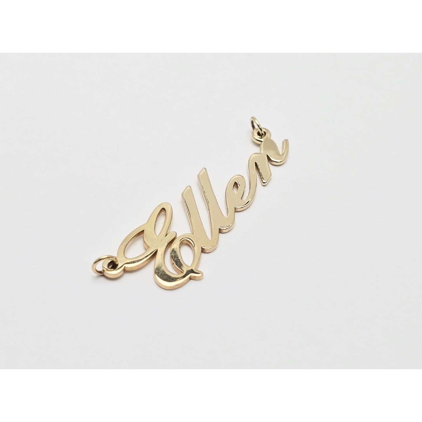 14K Yellow Gold Name Initial " Ellen " Charm Pendant