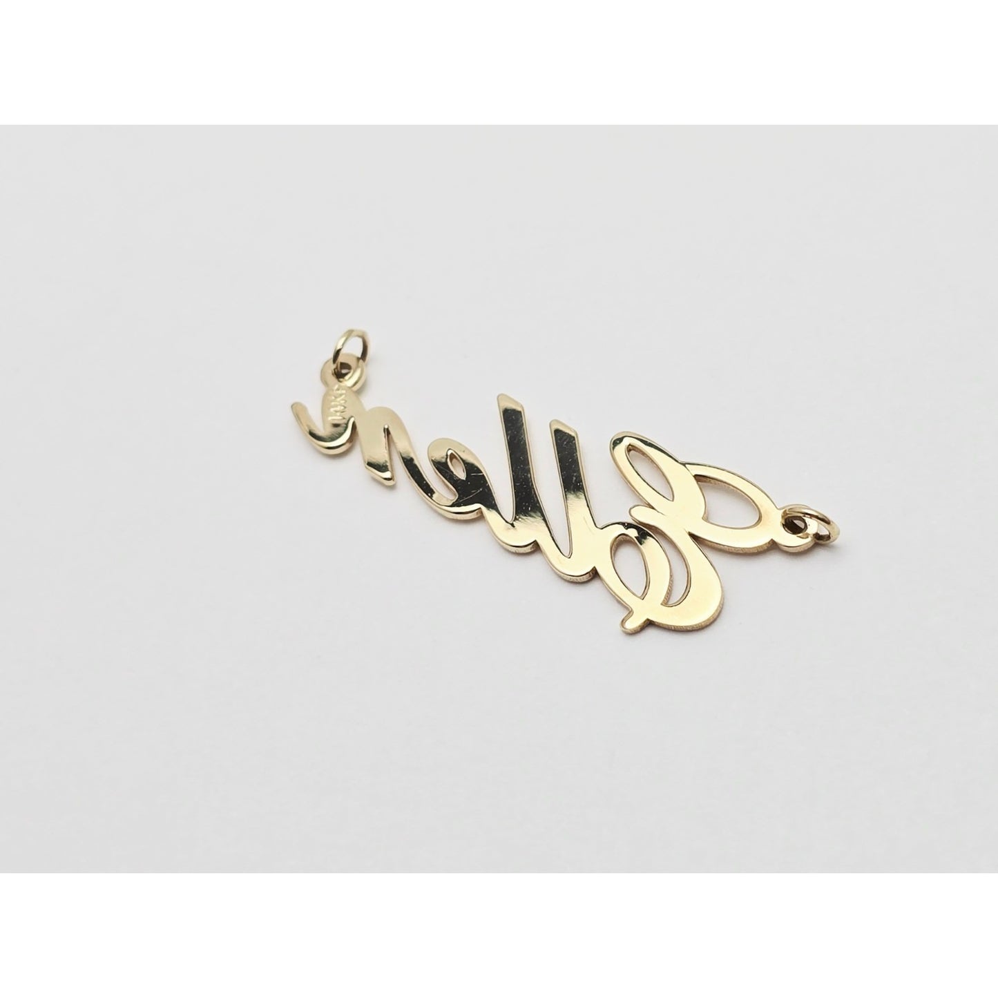 14K Yellow Gold Name Initial " Ellen " Charm Pendant