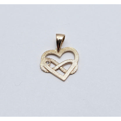 14K Rose Gold Open Heart Infinity CZ Charm Pendant