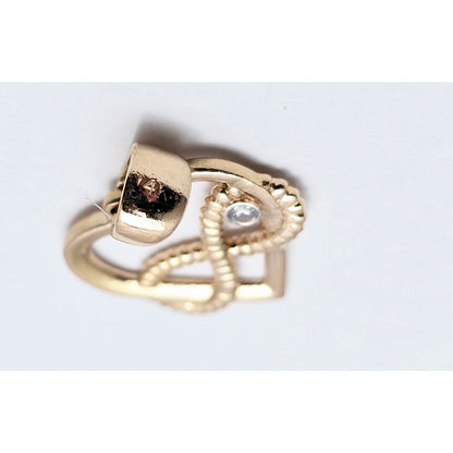 14K Rose Gold Open Heart Infinity CZ Charm Pendant