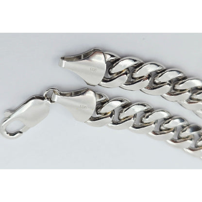 14K White Gold Cuban Link Chain Necklace