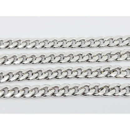 14K White Gold Cuban Link Chain Necklace