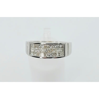 14K White Gold Princess Cut Invisible Setting Diamond Ring