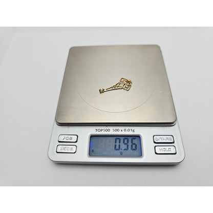 10K Yellow Gold Art Deco Diamond Pendant Charm