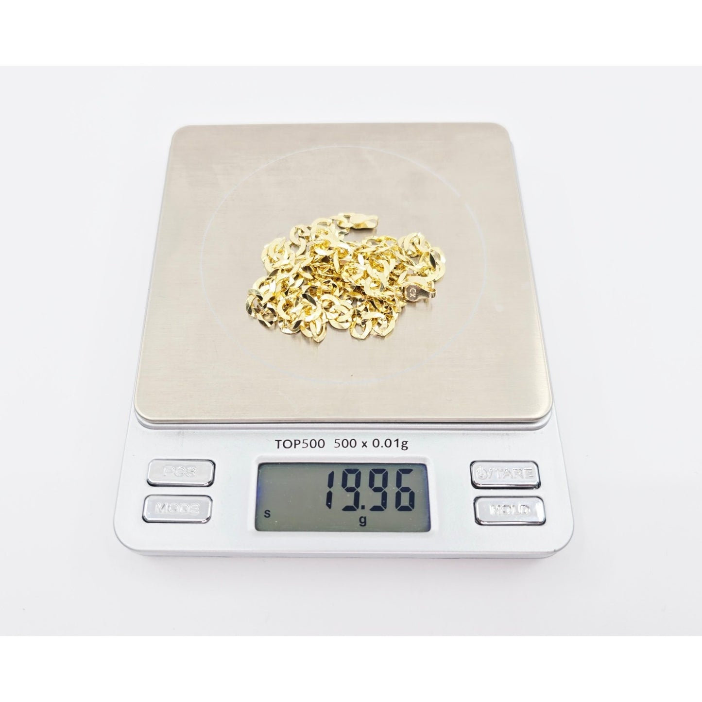 14K Yellow Gold Flat Cuban Link Chain Necklace