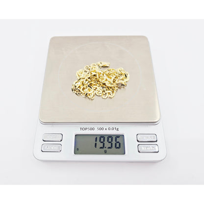 14K Yellow Gold Flat Cuban Link Chain Necklace