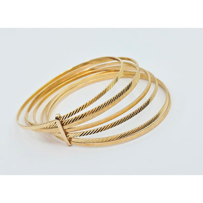18K Yellow Gold Gold 7 Day Semanario Bangle Bracelet