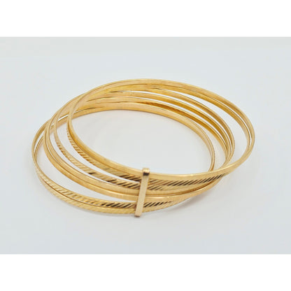 18K Yellow Gold Gold 7 Day Semanario Bangle Bracelet