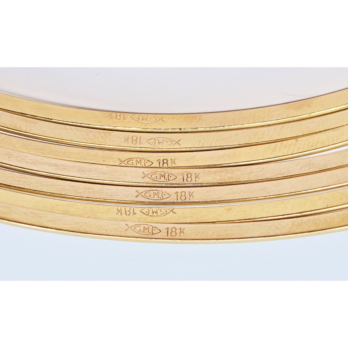 18K Yellow Gold Gold 7 Day Semanario Bangle Bracelet